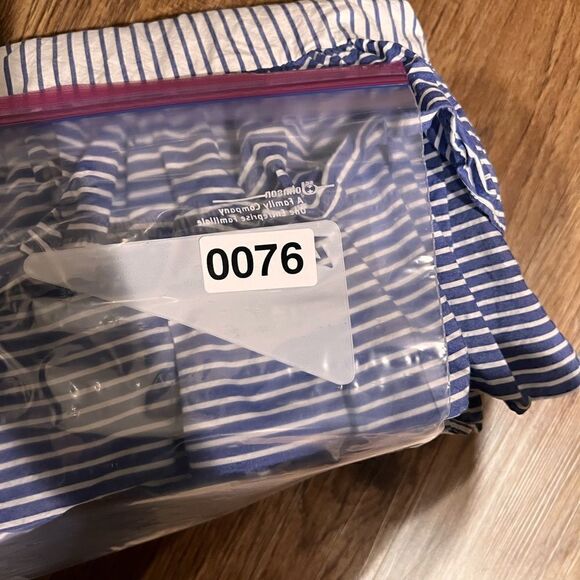 J. Crew White & Chambray Blue Striped Lined Cocktail Ruffle Skirt - Picture 7 of 7